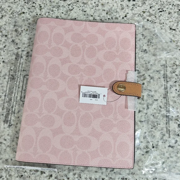 Coach Notebook In Signature Canvas (Powder pink) - Picture 1 of 7